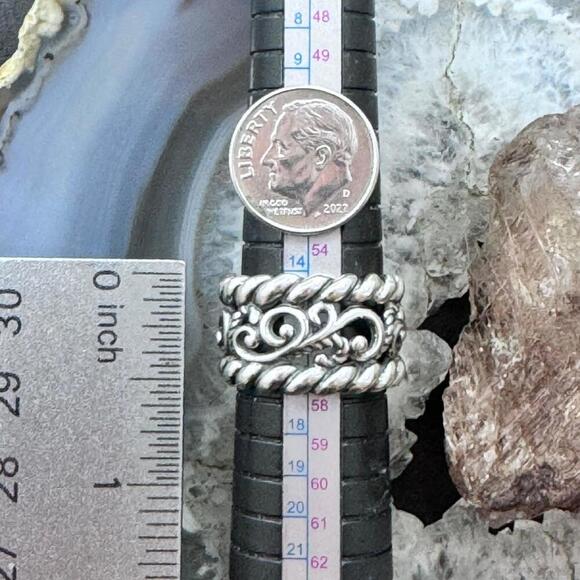 Carolyn Pollack Sterling Silver Swirls & Ropes Decorated Ring Sz 7.75 For Women - Picture 9 of 10